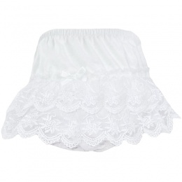 Baby Girls White Floral Lace Cotton Knickers