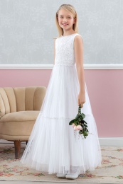Emmerling White Soft Tulle Communion Dress - Style Filippa