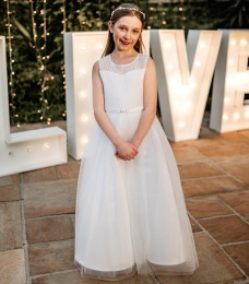 Emmerling Georgia Floral Lace & Tulle Communion Dress - Style Georgia