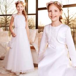 Emmerling White Sparkle Communion Dress & Bolero - Style Gesina & Sandy