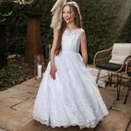 Emmerling Ivory or White Communion Dress - Style Gina