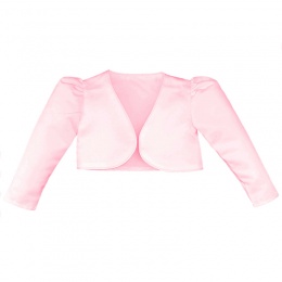 Girls Pink Satin Long Sleeved Bolero