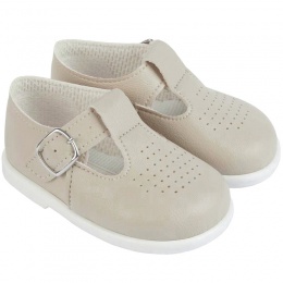 Boys Biscuit Matt T-bar First Walker Shoes