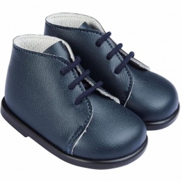 Boys Navy Matt Lace Up First Walker Boots