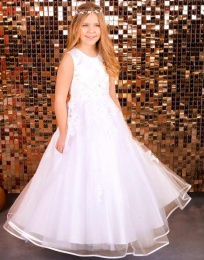 Emmerling White Satin & Tulle Communion Dress - Style Heike