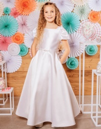 Emmerling White Mikado Communion Dress - Style Hermine