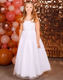 Emmerling White Lace & Tulle Communion Dress - Style Holly