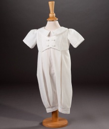 Baby Boys Cotton Christening Romper - Jude by Millie Grace