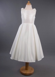 Girls Sequin Bodice Satin Dress - Kelly by Busy B's Bridals