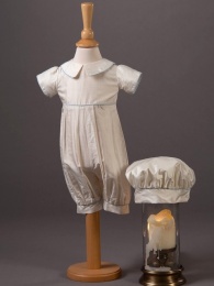 Baby Boys Silk Romper & Hat - Louie by Millie Grace