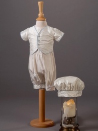 Baby Boys Silk Romper & Hat - Max by Millie Grace