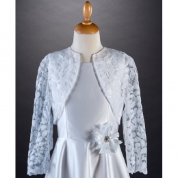 Millie Grace White Lace Long Sleeved Bolero