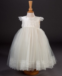 Girls Lace & Organza Christening Dress - Minnie by Millie Grace