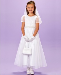 White Spot Holy Communion Dress - Laura P135 by Peridot