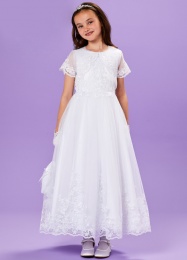 White Embroidered Communion Dress & Bolero - Lara & Anna by Peridot