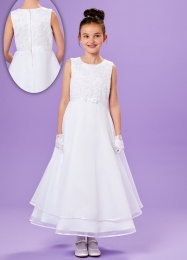 White Layered Holy Communion Dress - Imogen P230 by Peridot