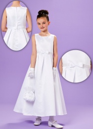 White Box Pleat A-Line Holy Communion Dress - Sinead P232 by Peridot