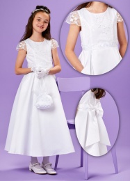 White Holy Communion Pocket Dress - Lorna P237 by Peridot