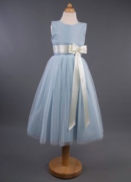 Girls Coloured Satin Ribbon Bow Dress - Sam by Busy B's Bridals