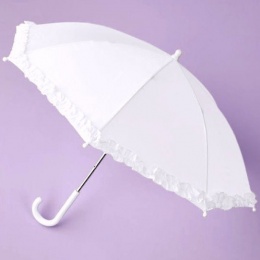 White Communion Parasol Style Umbrella - Shona P187 by Peridot