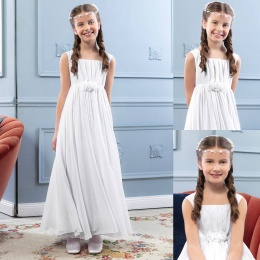 Emmerling White Chiffon Communion Dress - Style 2230