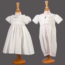 Baby Twins Christening Dress & Romper - Tia & Jude by Millie Grace