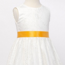 Girls Marigold Double Sided Satin Dress Sash