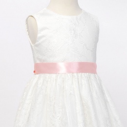 Girls Baby Pink Double Sided Satin Dress Sash