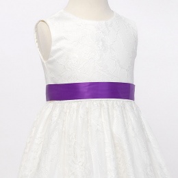 Girls Cadbury Purple Double Sided Satin Dress Sash