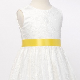 Girls Lemon Double Sided Satin Dress Sash