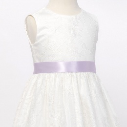 Girls Lilac Double Sided Satin Dress Sash