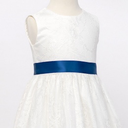 Girls Midnight Blue Double Sided Satin Dress Sash