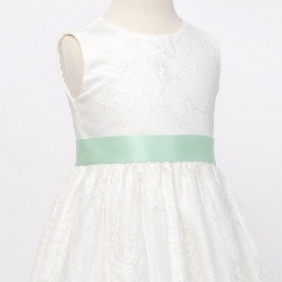 Girls Mint Green Double Sided Satin Dress Sash