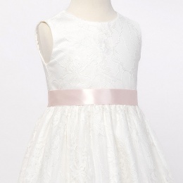 Girls Pale Pink Double Sided Satin Dress Sash