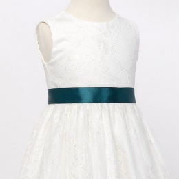 Girls Petrol Double Sided Satin Dress Sash