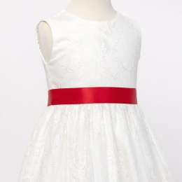 Girls Red Double Sided Satin Dress Sash