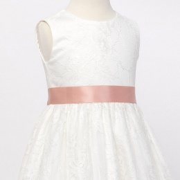 Girls Rose Gold Double Sided Satin Dress Sash