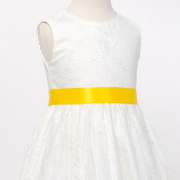 Girls Sunshine Yellow Double Sided Satin Dress Sash