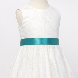 Girls Teal Double Sided Satin Dress Sash