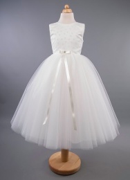 Girls Glitter Flower Tulle Dress - Zola by Busy B's Bridals