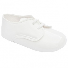 Baby Boys White Patent Lace Pram Shoes 'Baypods'
