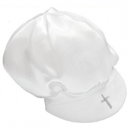 Baby Boys White Plain Satin Cap Hat Boys White Christening Hat childrensspecialoccasionwear