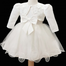 Baby Girls Ivory Bow Tulle Dress & Bolero Jacket