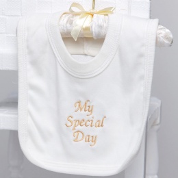 Ivory Cotton My Special Day Bib