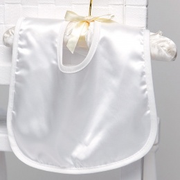 Ivory Satin Plain Velcro Bib