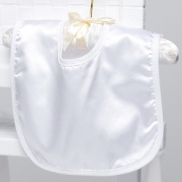 White Satin Plain Velcro Bib