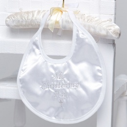 White Satin My Christening Day & Cross Bib