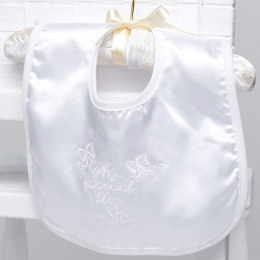 White Satin My Special Day Velcro Bib