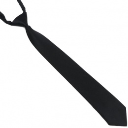 Boys Black Silk Effect Adjustable Skinny Tie