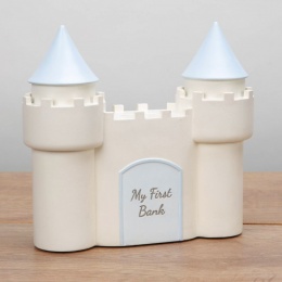 Blue My First Bank Resin Castle Money Box